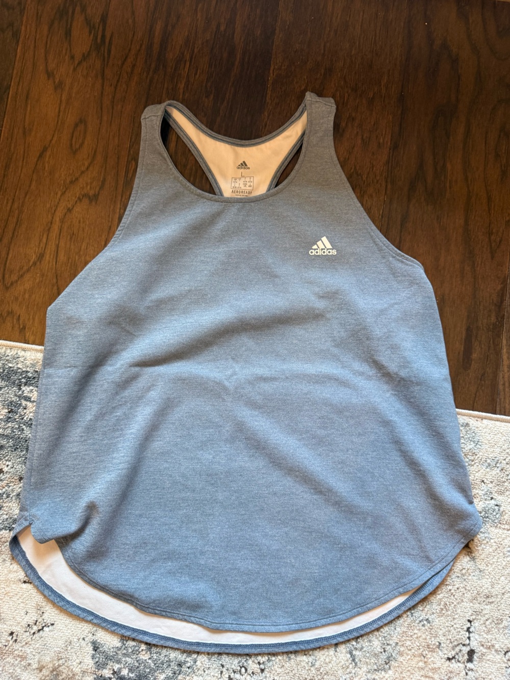adidas Heather Gray Racerback Athletic Tank Top